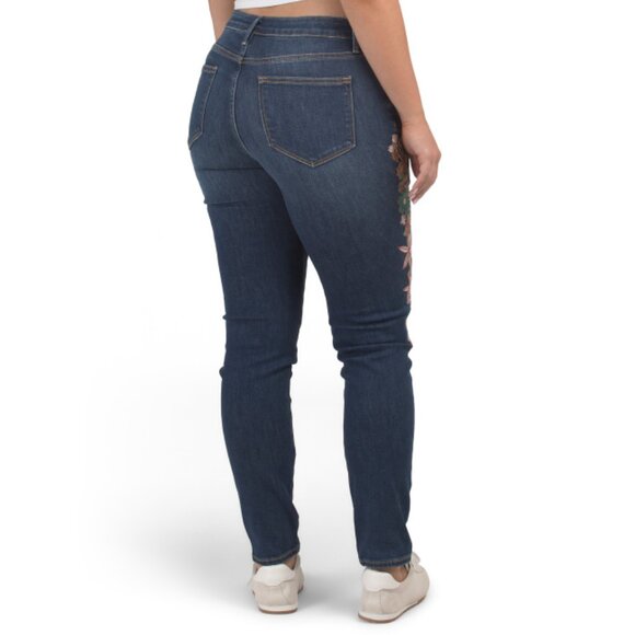 DRIFTWOOD JEANS Dark Wash Jackie X Far East Floral Embroidered Jeans - Picture 2 of 2